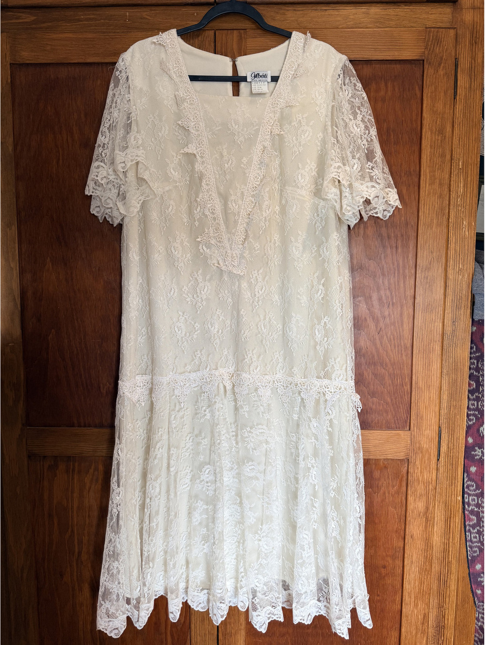 Prairie Vintage 1980s White Lace Wedding Dress Boho Cottage